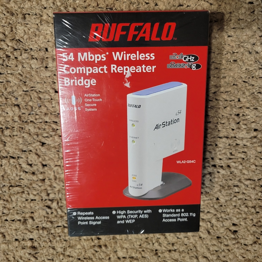 🔥🔥HP🔥🔥NWOT BUFFALO 54 MBPS WIRELESS COMPACT REPEATER BRIDGE WHITE
